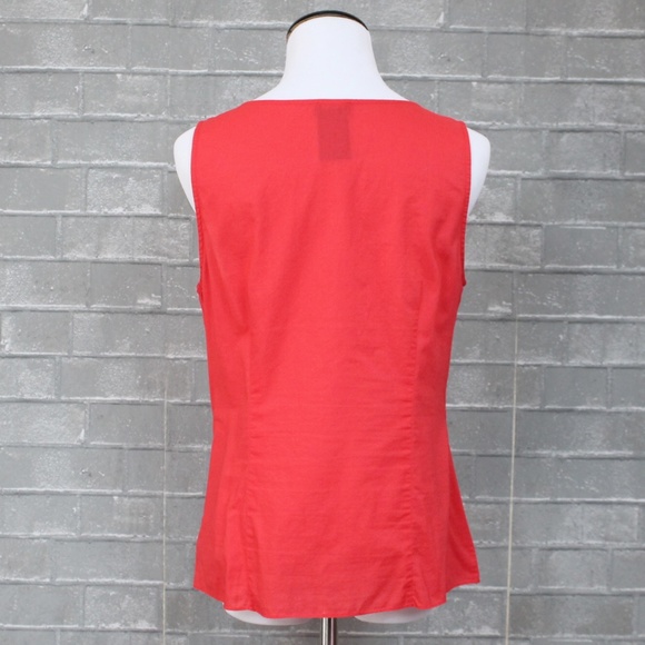 Anthropologie Fei Ruffle Cascade Red Sleeveless Top 10 - Picture 4 of 6
